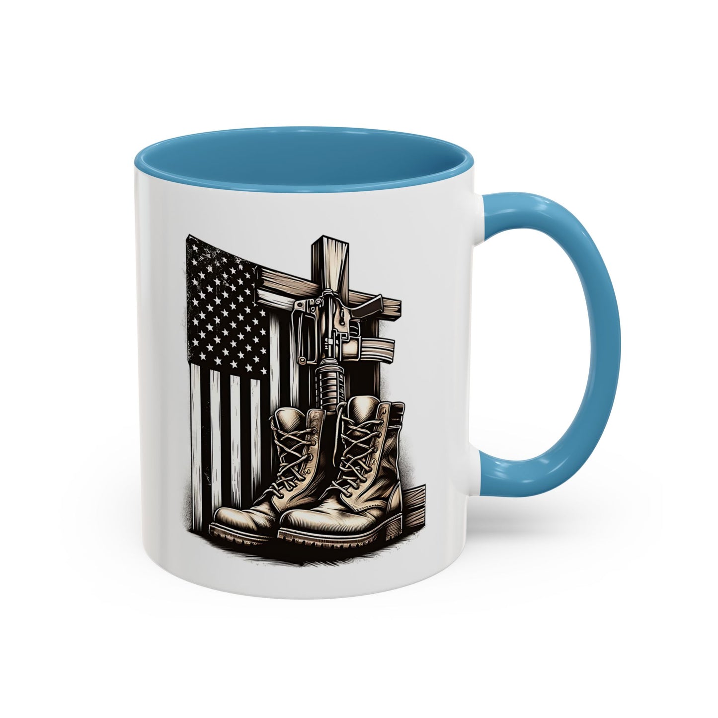 4th of July Mug - Fallen Soldier Boots Flag