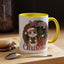 Christmas Mug - Merry Christmas Red Text Cat Presents Wreath