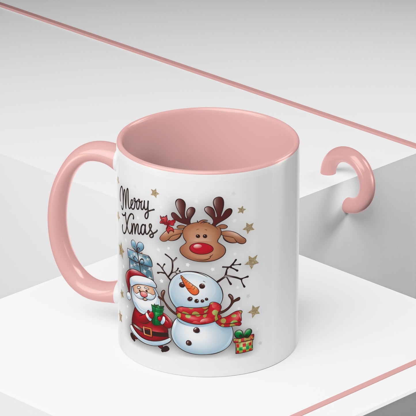 Christmas Mug - Merry Xmas Santa Snowman Reindeer