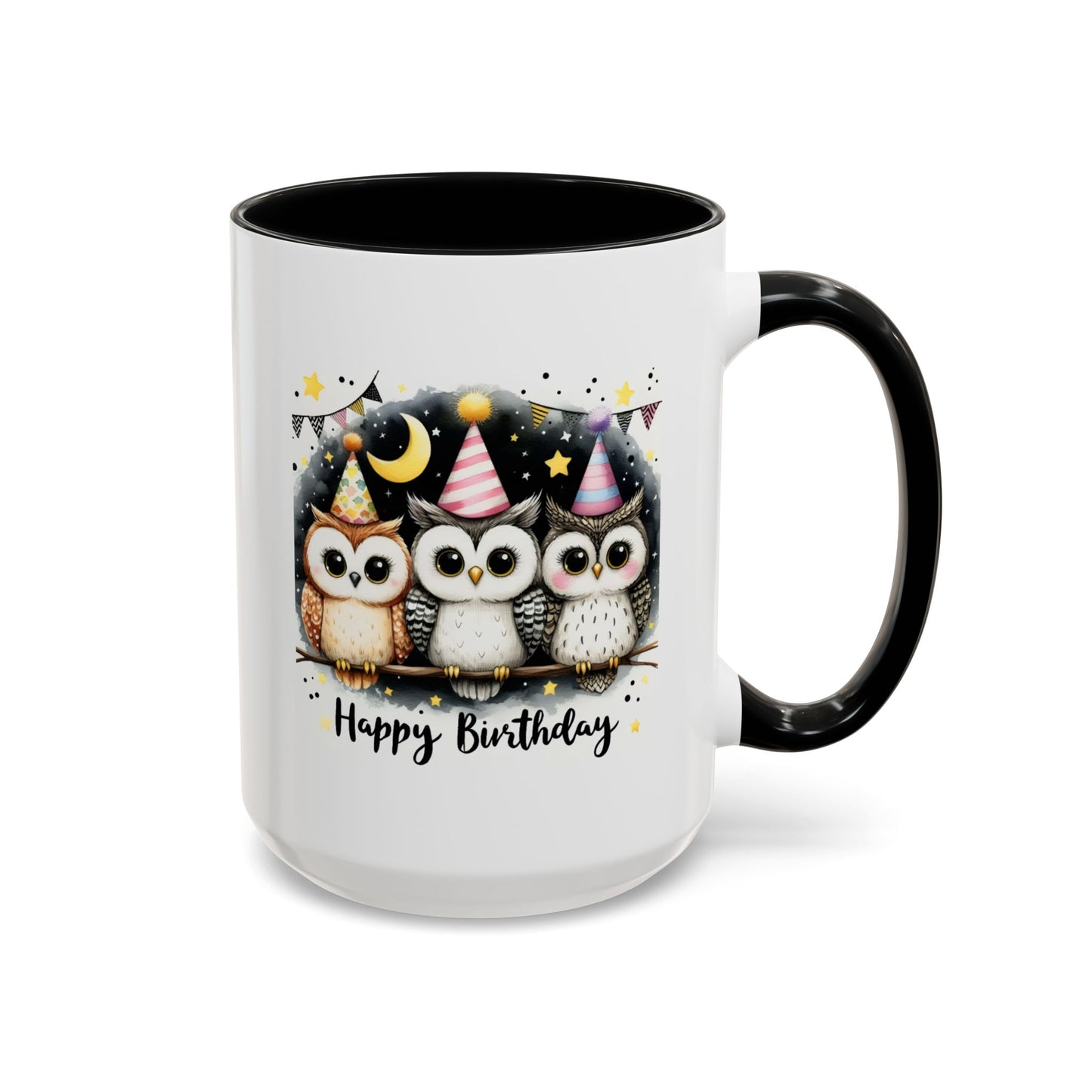 Birthday Mug - Happy Birthday Owls