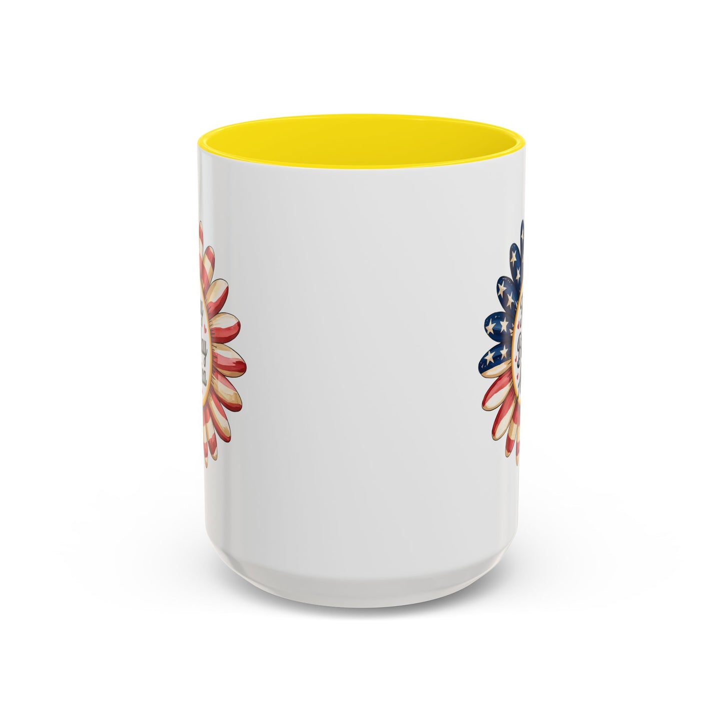 4th of July Mug - Happy Birthday America Sunflower