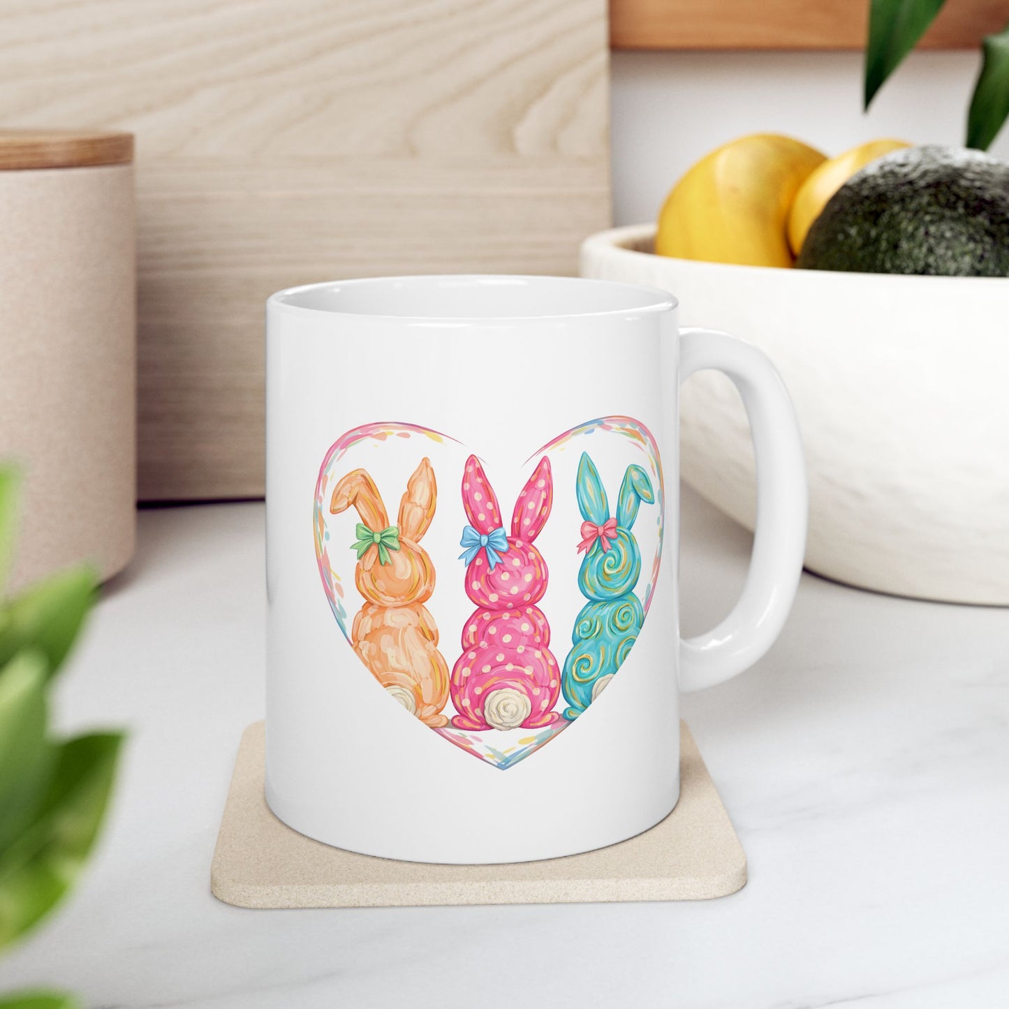 Easter Mug - Bunnies Heart