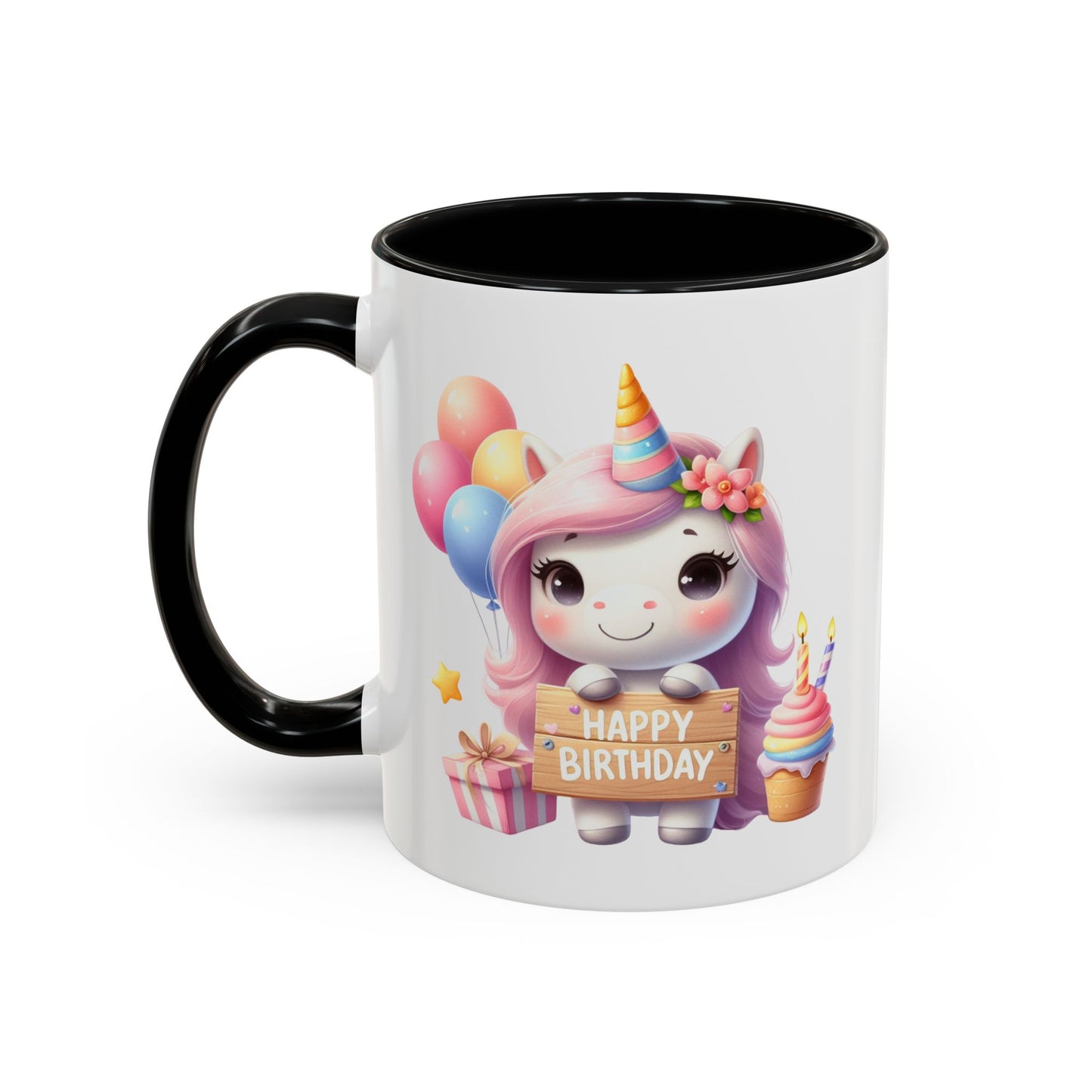 Birthday Mug - Girl Unicorn Happy Birthday Sign 2