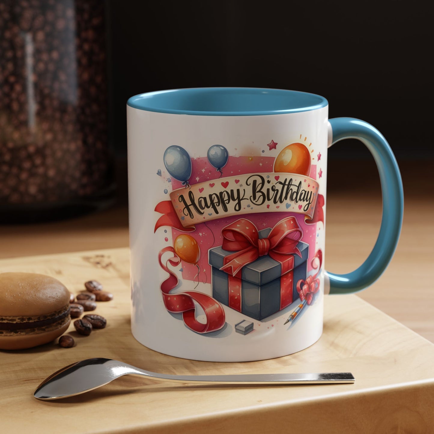 Birthday Mug - Present Pen Balloons