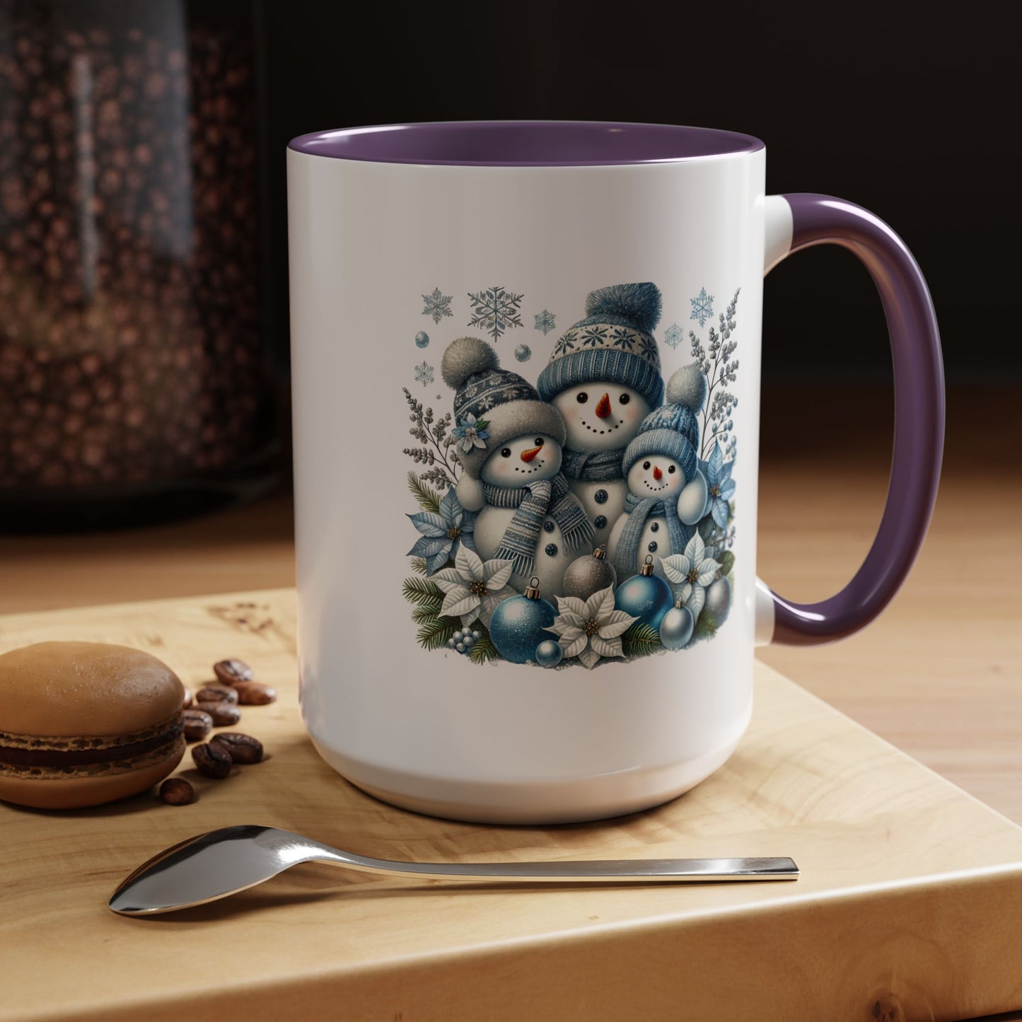 Christmas Mug - Blue Snowman Family