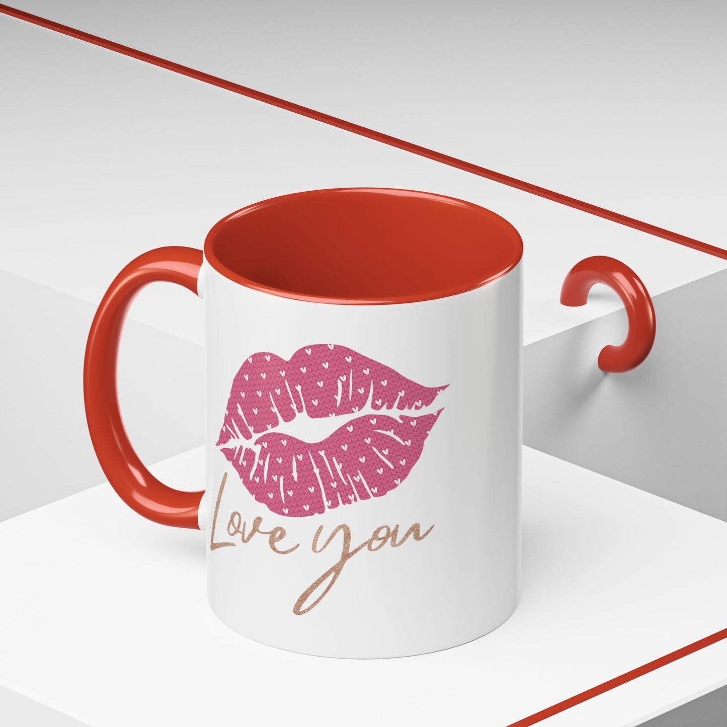 Valentine's Day Mug - Love You Lips Kiss