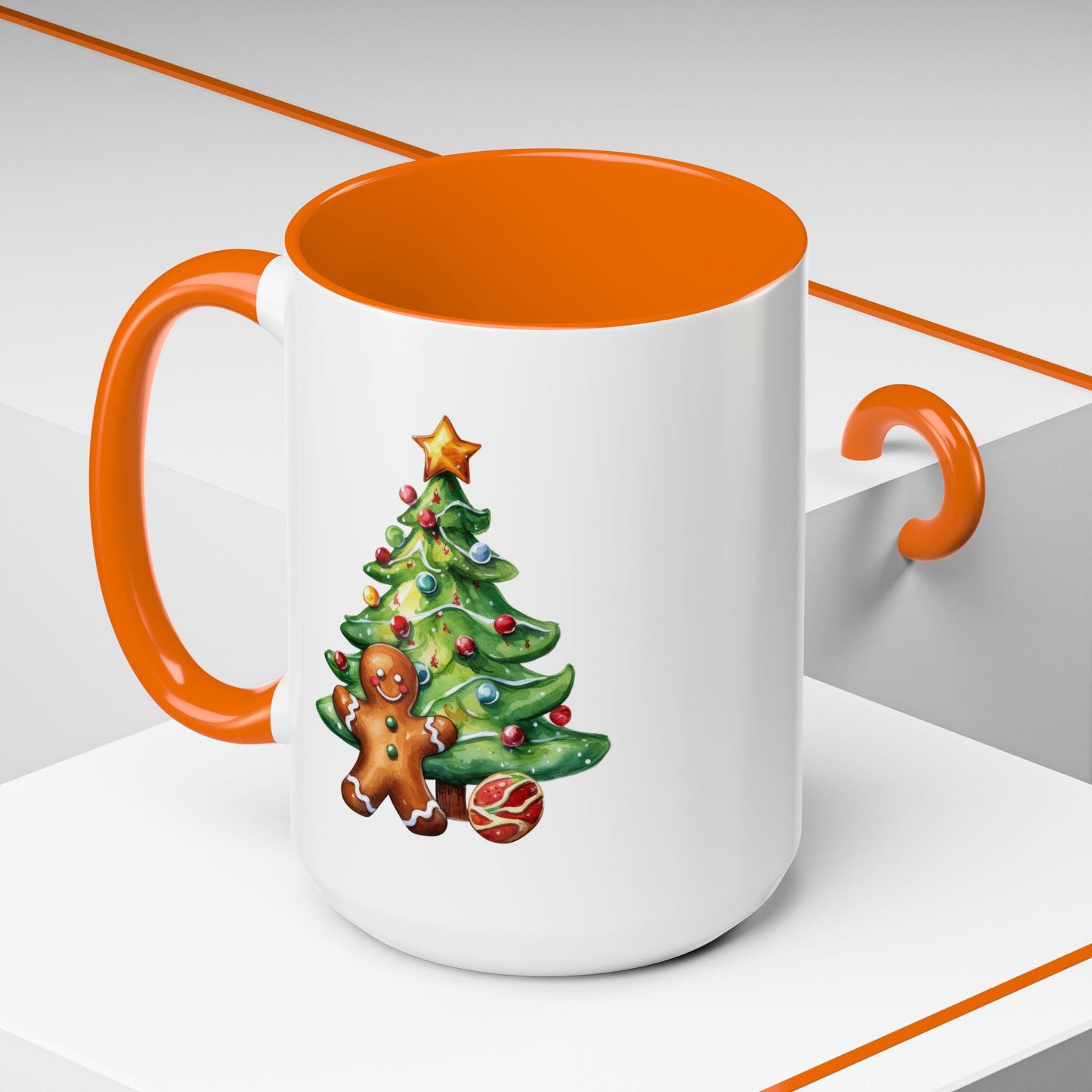 Christmas Mug - Gingerbread Man and Tree