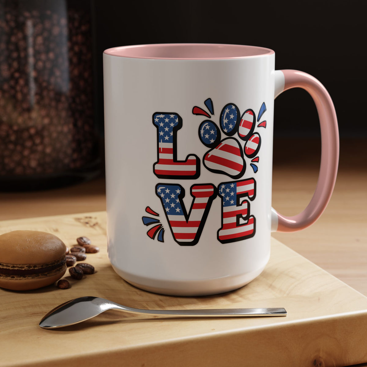 4th of July Mug - Animal Love USA Flag