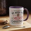 Christmas Mug - We Wish You a Merry Christmas Blue Green & Red Text
