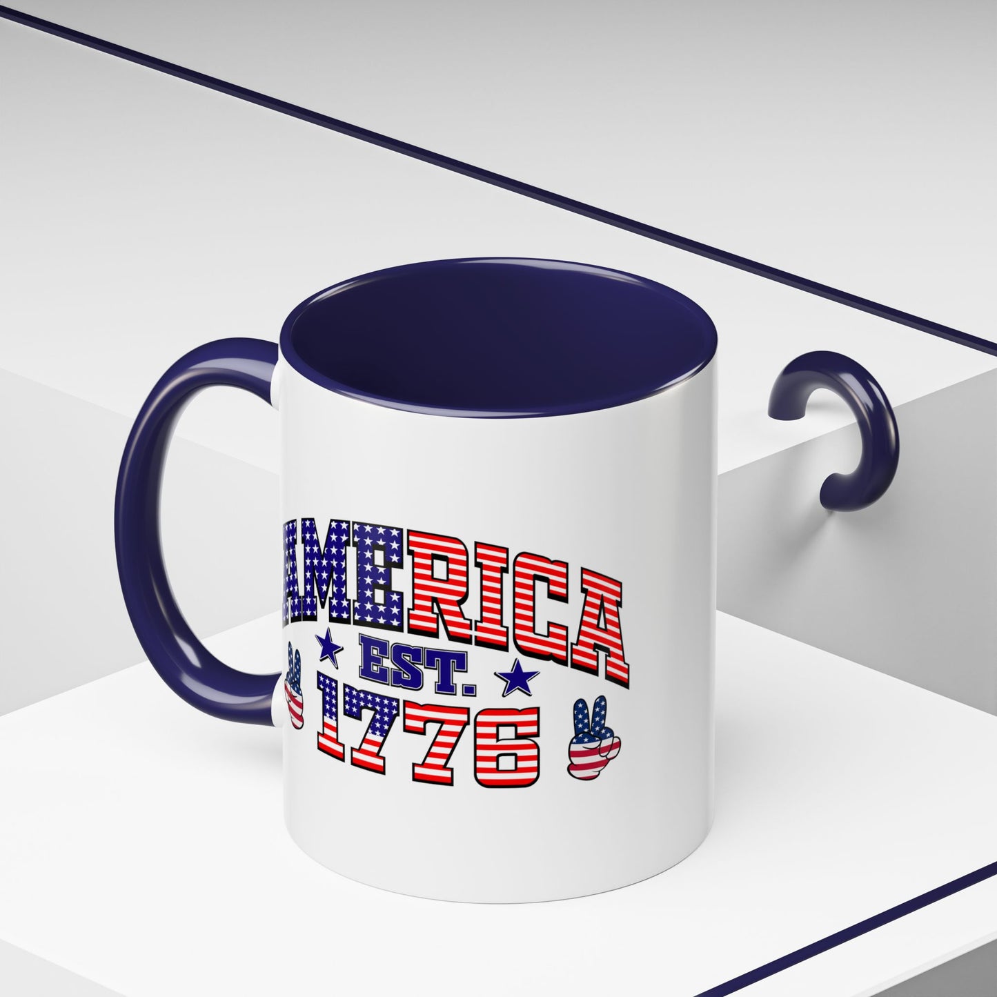 4th of July Mug - American Est 1776 Patriotic Flag