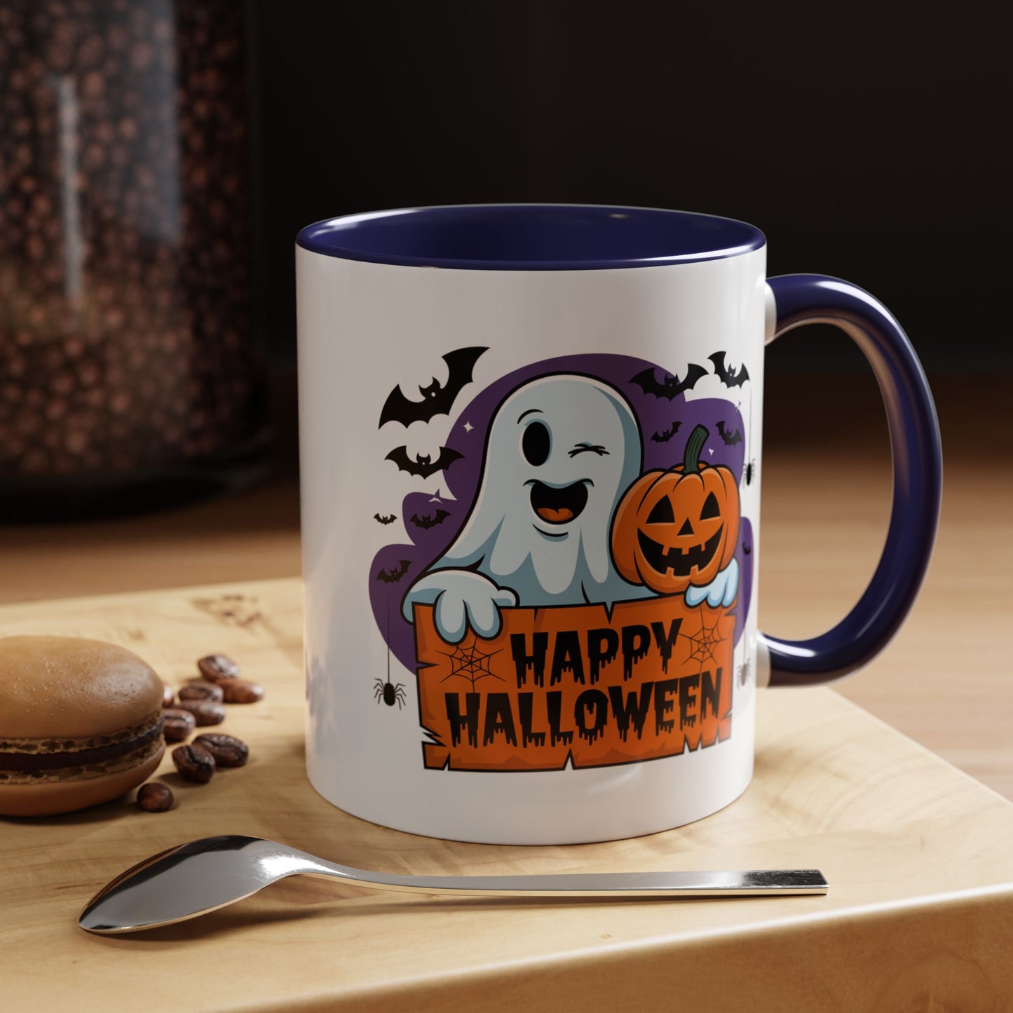 Halloween Mug - Winking Ghost With Pumpkin