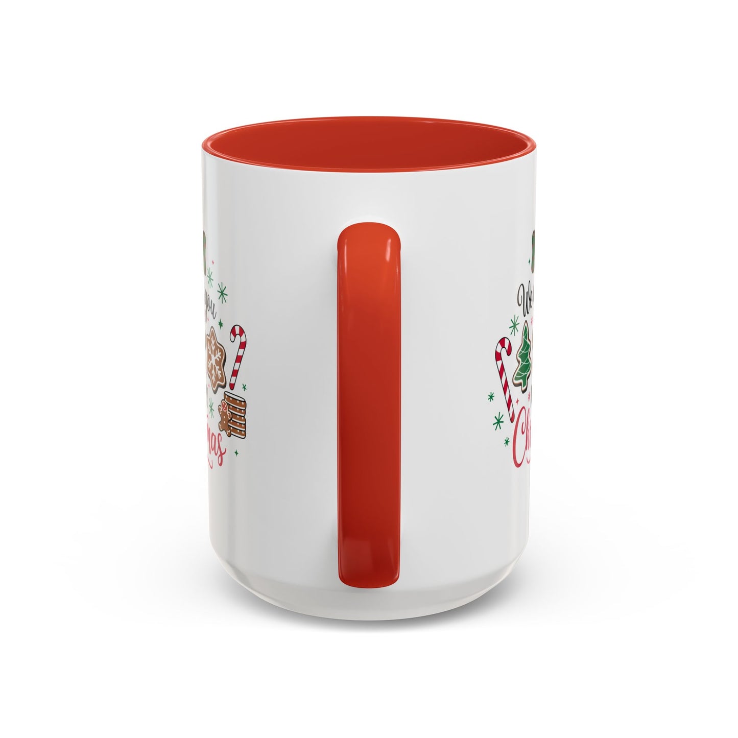 Christmas Mug - We Wish You a Merry Christmas Black & Red Text Cookies & Candy