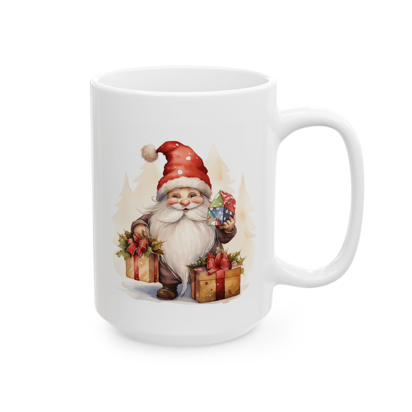 Christmas Mug - Happy Gnome with Presents
