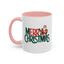 Christmas Mug - Merry Christmas Green & Red Text Santa Present