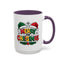 Christmas Mug - Merry Christmas Red Yellow & Green Text Green & Red Hat