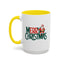 Christmas Mug - Merry Christmas Green & Red Text Santa Present