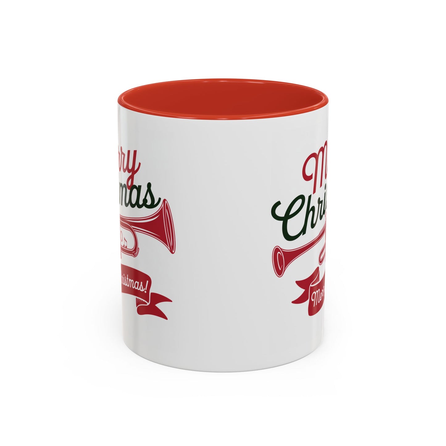Christmas Mug - Red & Green Text Trumpet