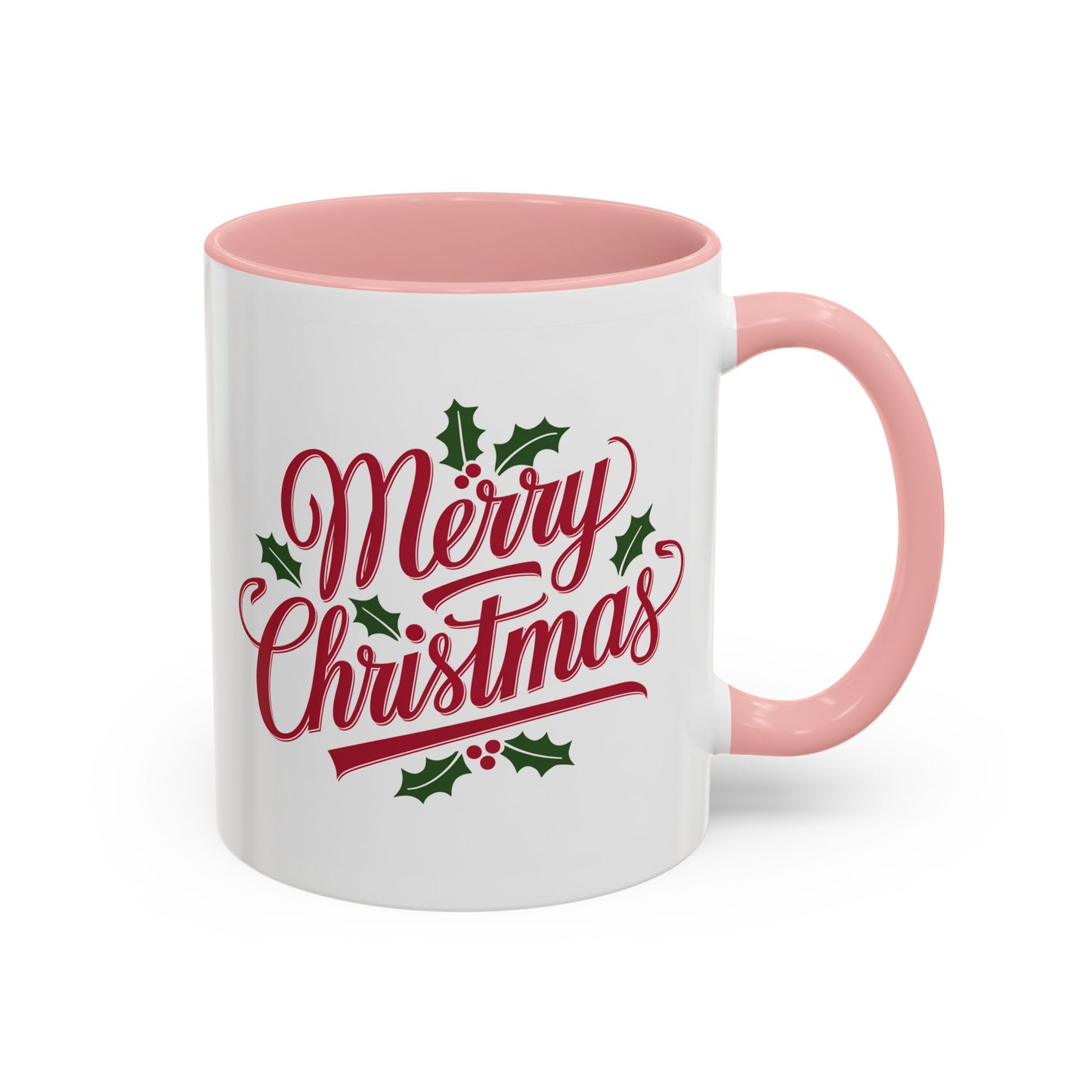 Christmas Mug - Merry Christmas Red Text Mistletoe