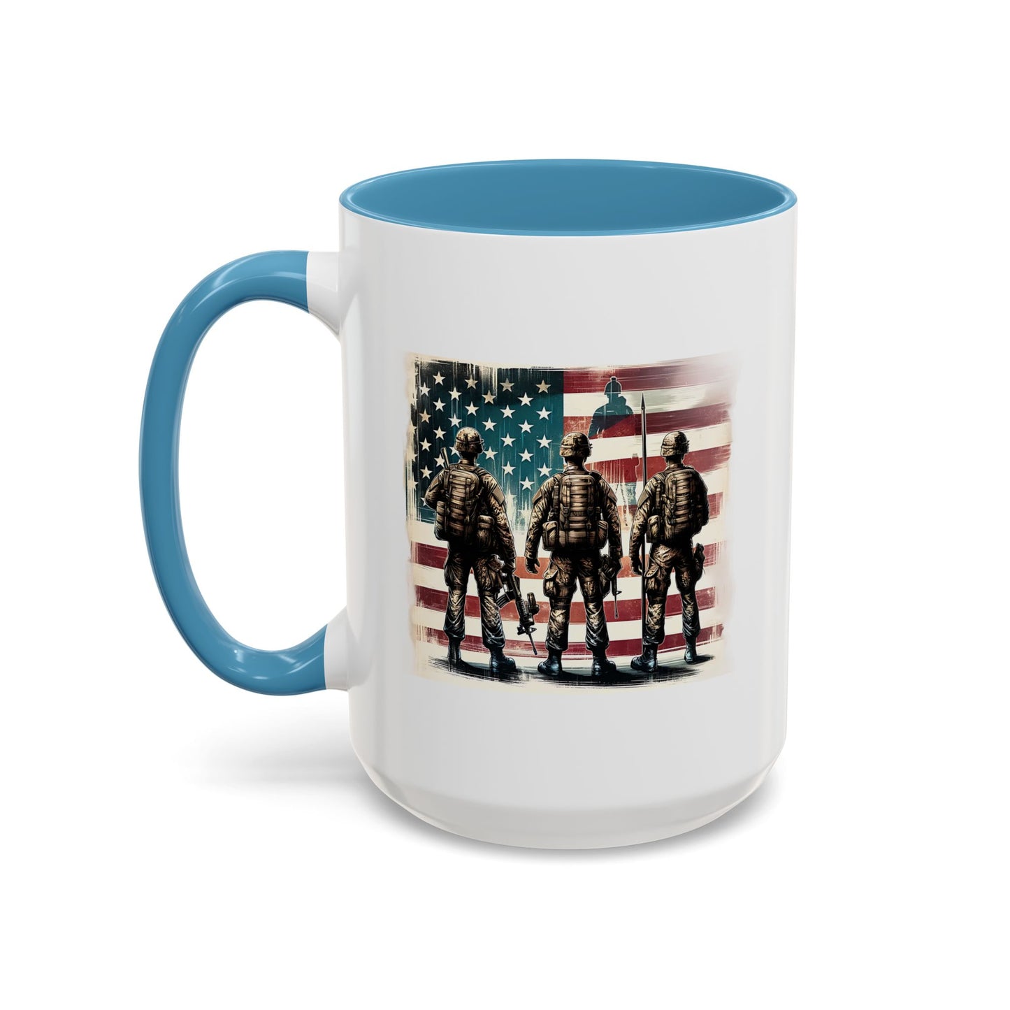 4th of July Mug - Soldiers American Flag