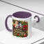 Christmas Mug - Merry Christmas Cream Text Santa Ok Light Bow Ornaments
