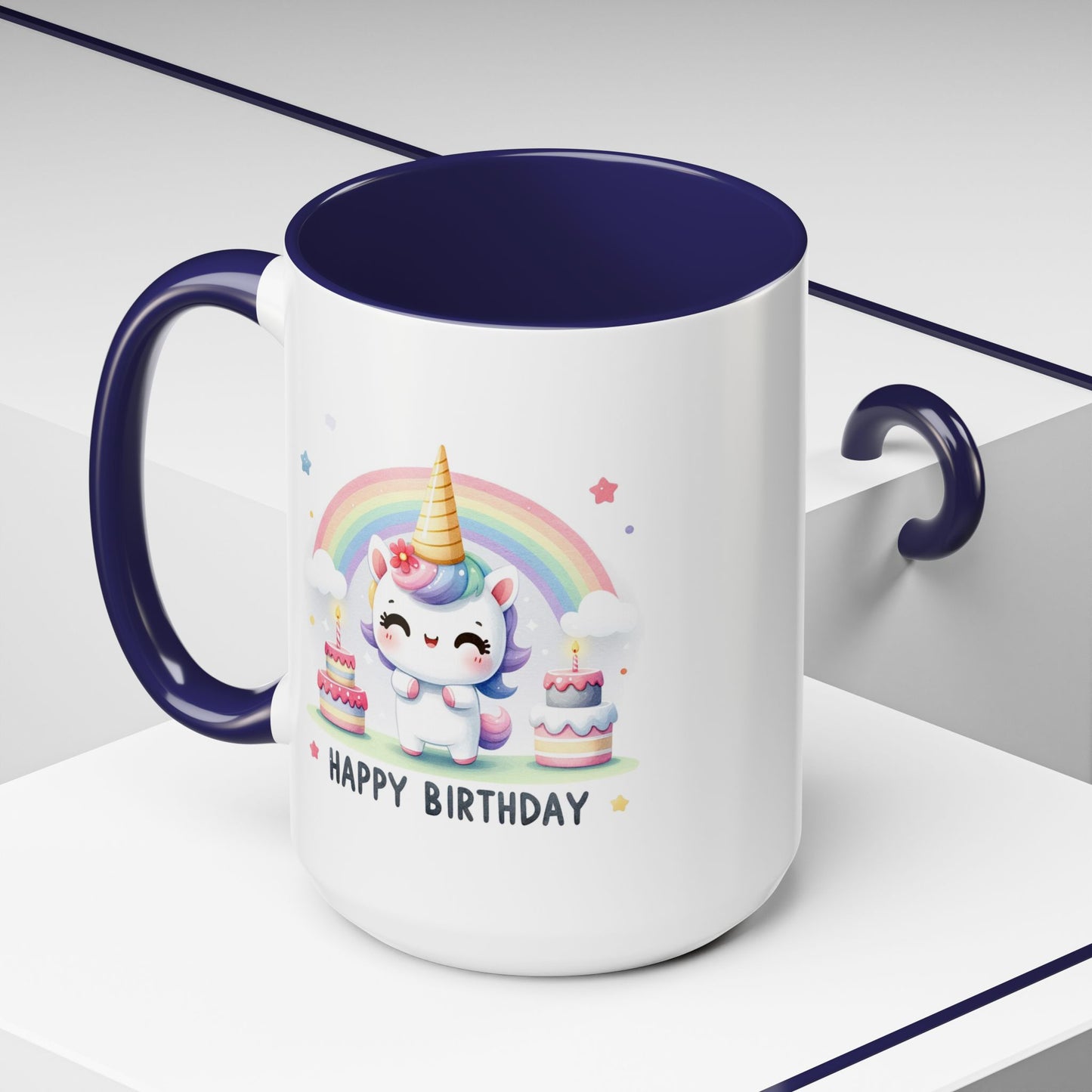 Birthday Mug -  Unicorn With Cakes