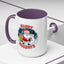 Christmas Mug - Happy Holidays Red & White Text Santa Snowman