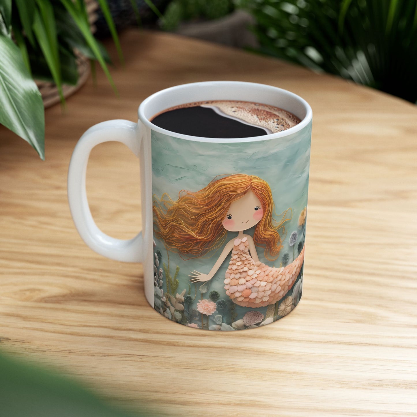 Artistic Mug - Felted Mermaid