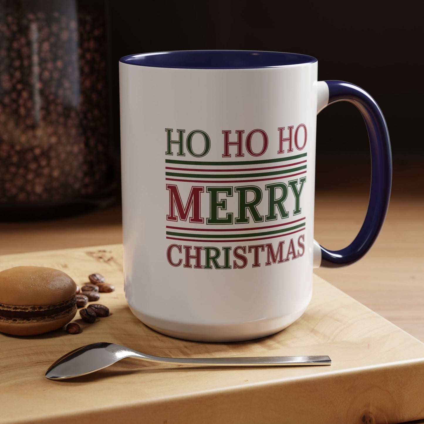 Christmas Mug - Ho Ho Ho Merry Christmas Red & Green Text 3