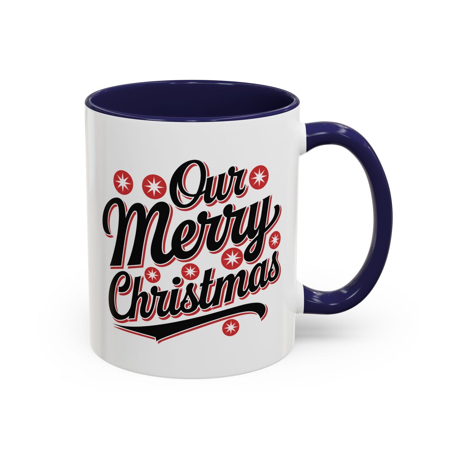 Christmas Mug - Merry Christmas Black Red & White Baseball Text