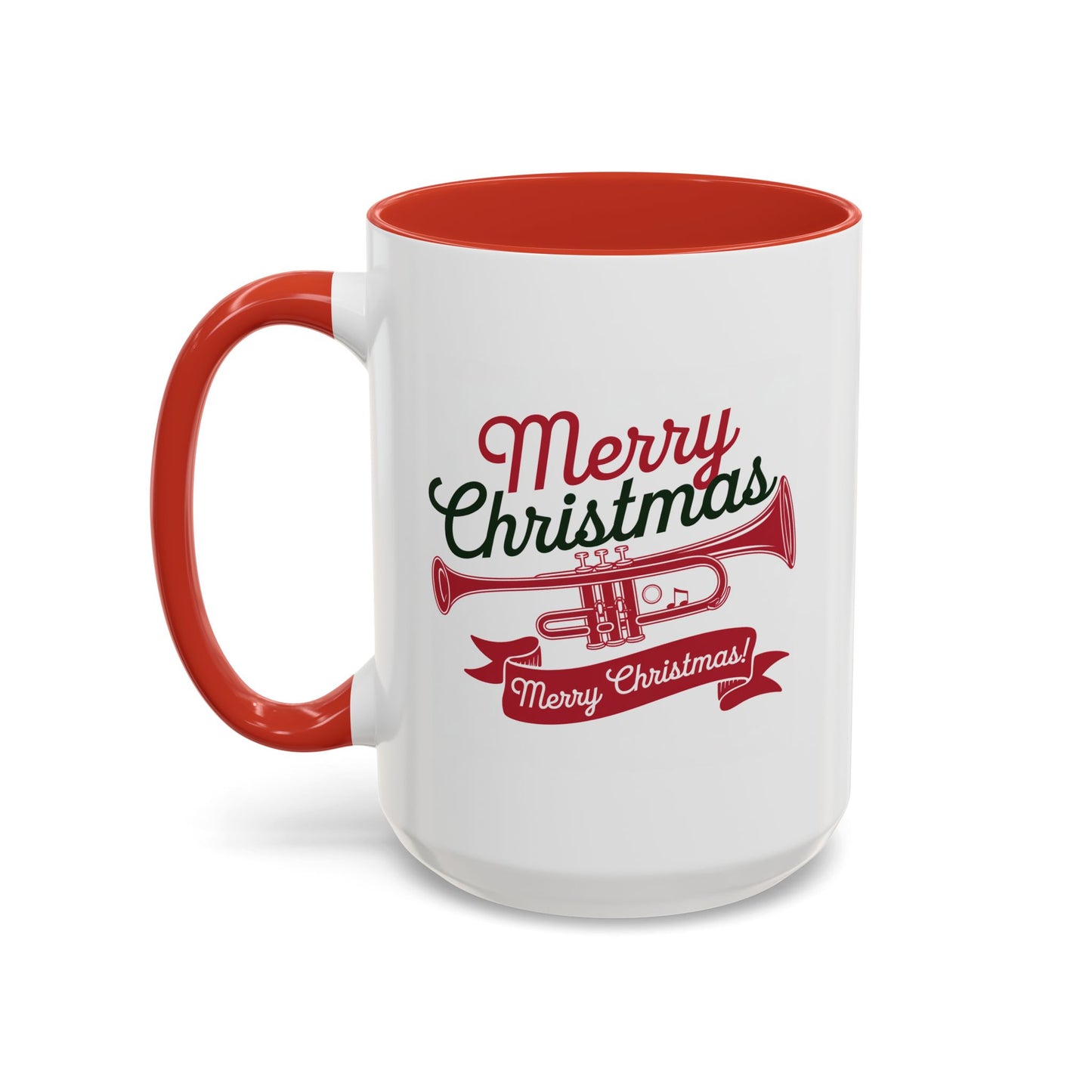 Christmas Mug - Red & Green Text Trumpet
