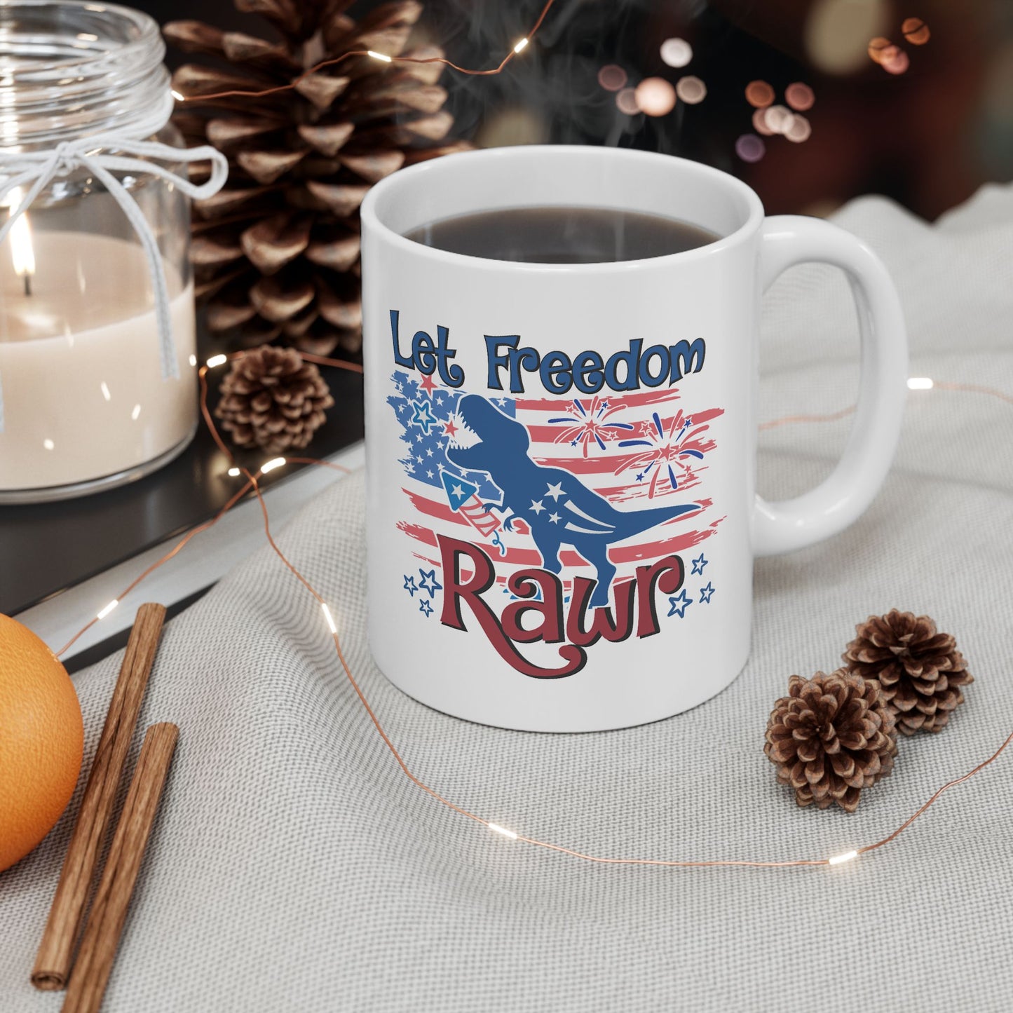 4th of July Mug - Let Freedom Rawr