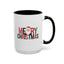 Christmas Mug - Merry Christmas Green & Red Text Santa