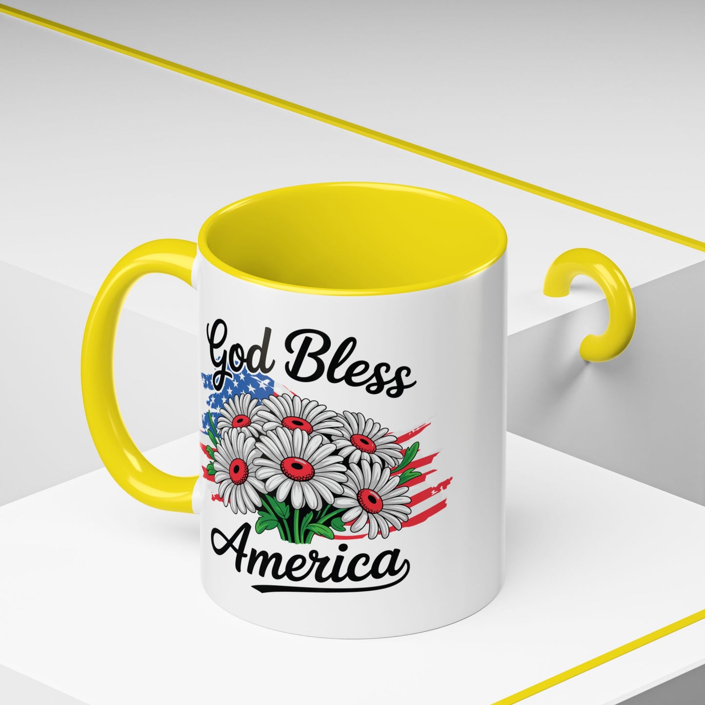4th of July Mug - God Bless America Daisies