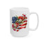 4th of July Mug - Floral American Flag