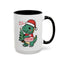 Christmas Mug - Merry Christmas Red Text Dinosaur Tree