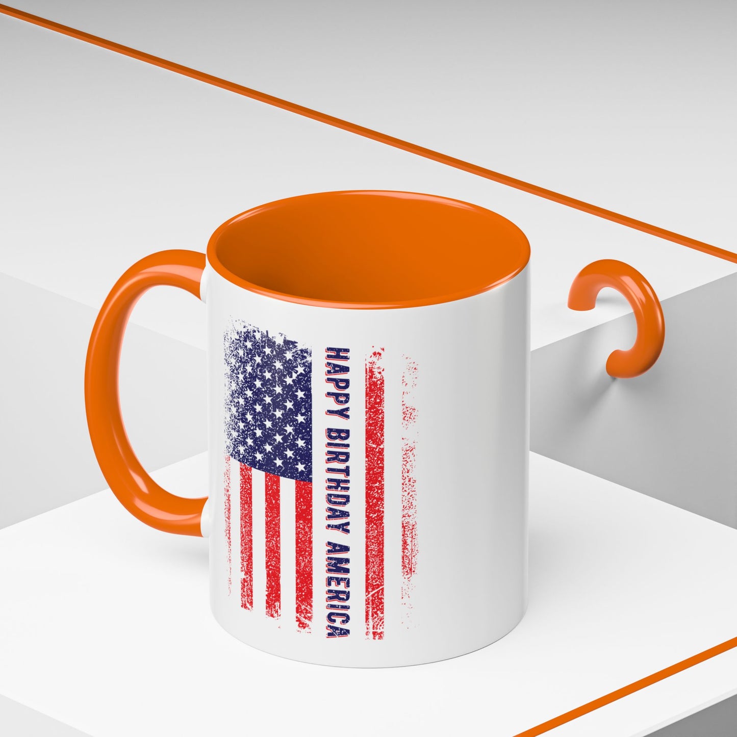 4th of July Mug - Happy Birthday America Flag