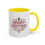 Christmas Mug - Merry Christmas Maroon Text Tree Star