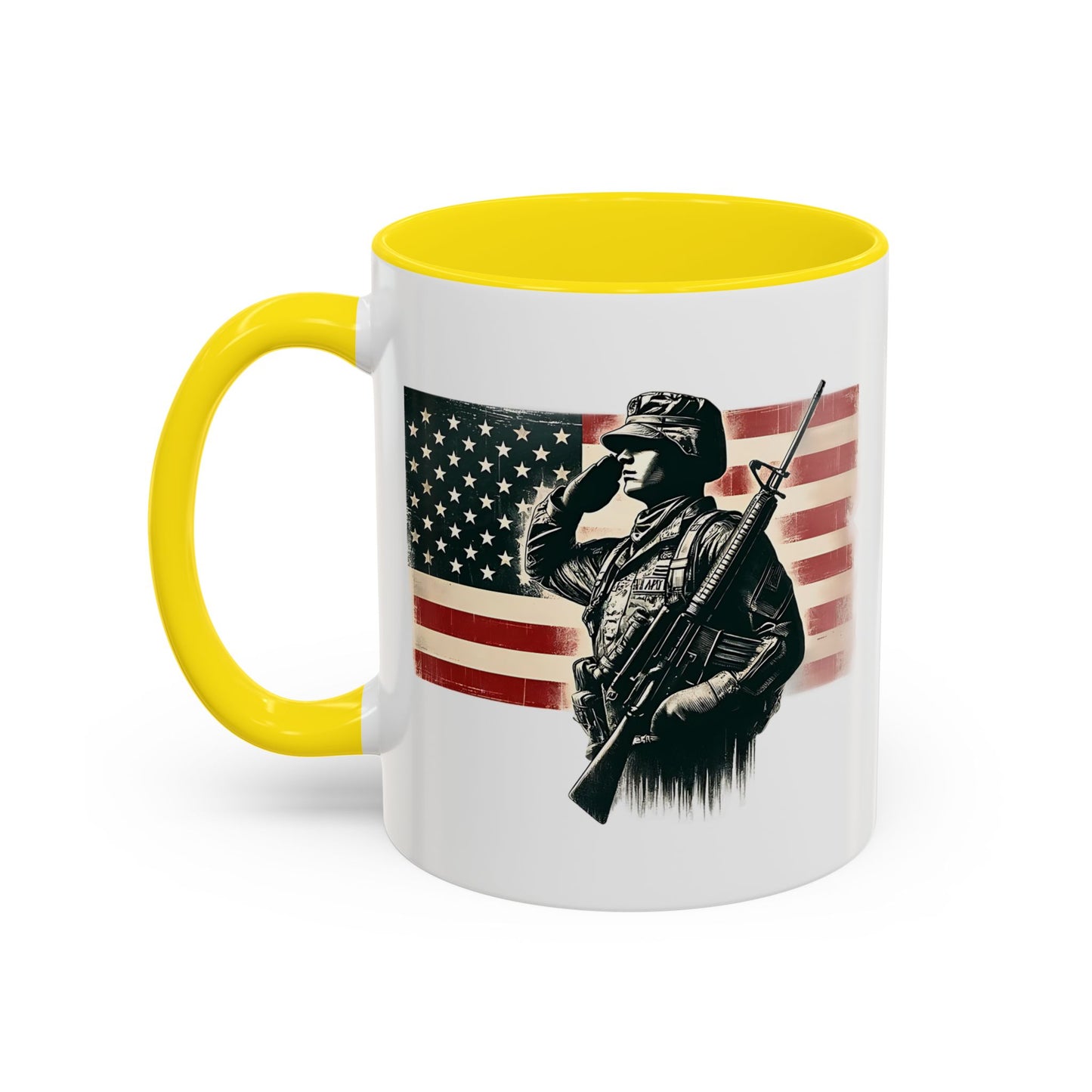 4th of July Mug - Soldier American Flag