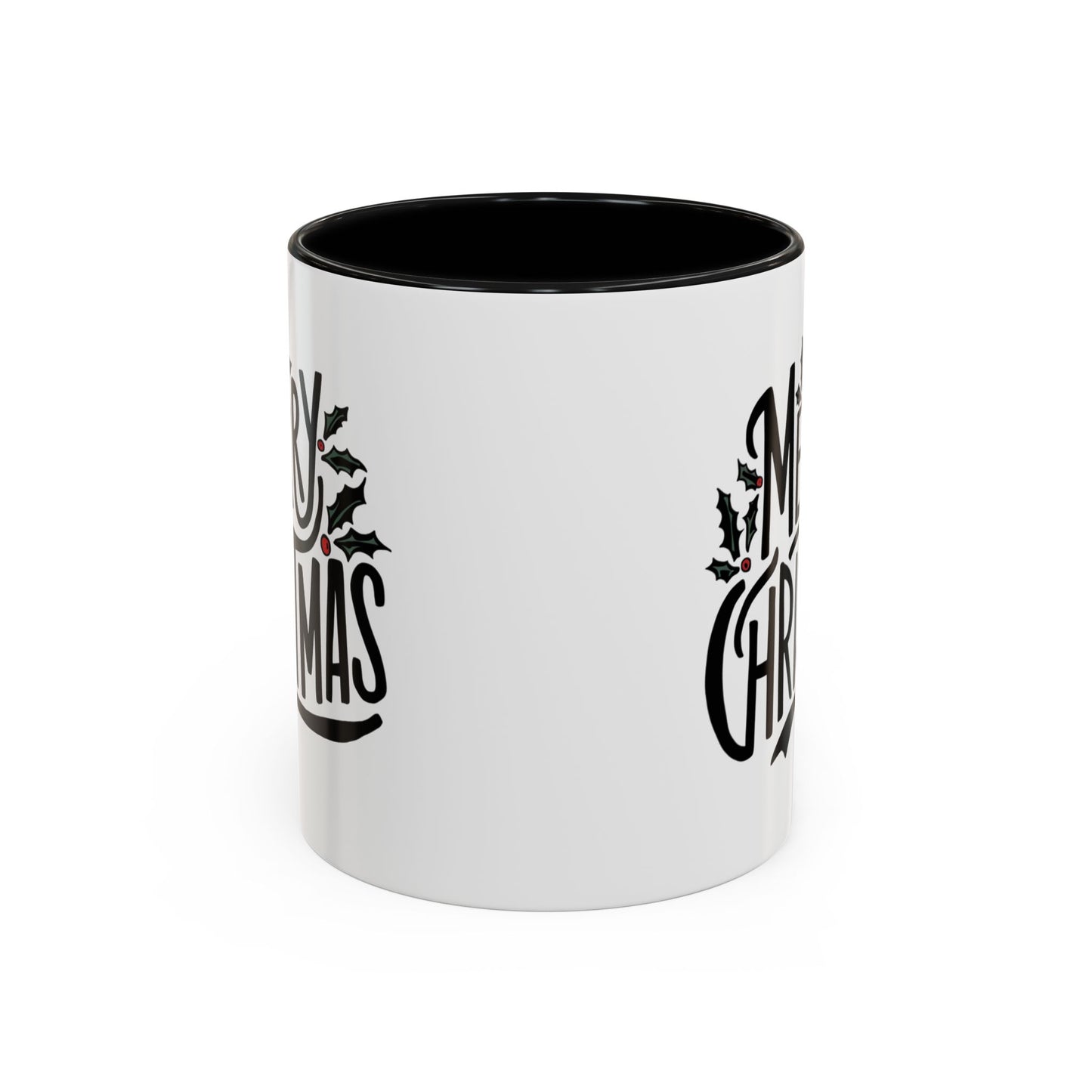 Christmas Mug - Merry Christmas Black Text Mistletoe