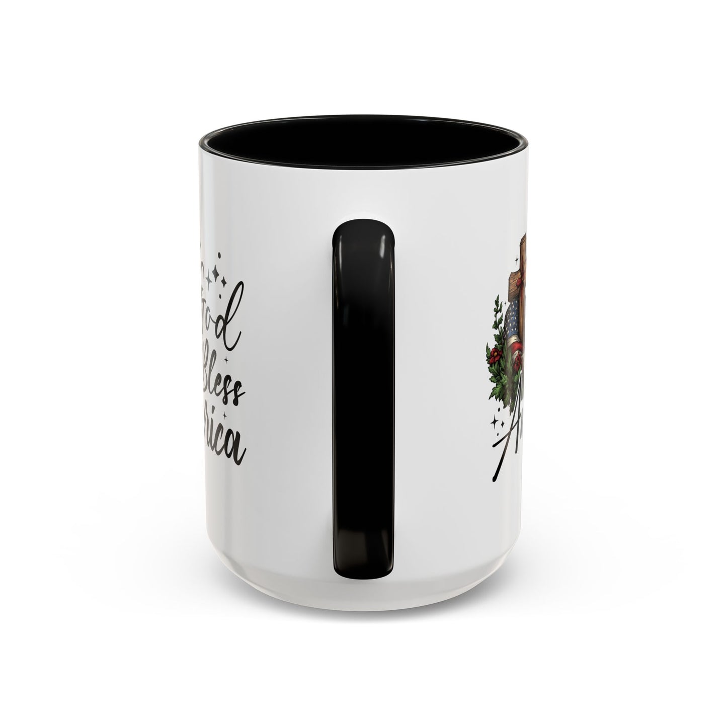 4th of July Mug - God Bless America Cross Flag