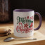 Christmas Mug - Merry Christmas Green & Red Text Star Candy Cane Stocking Snowflake