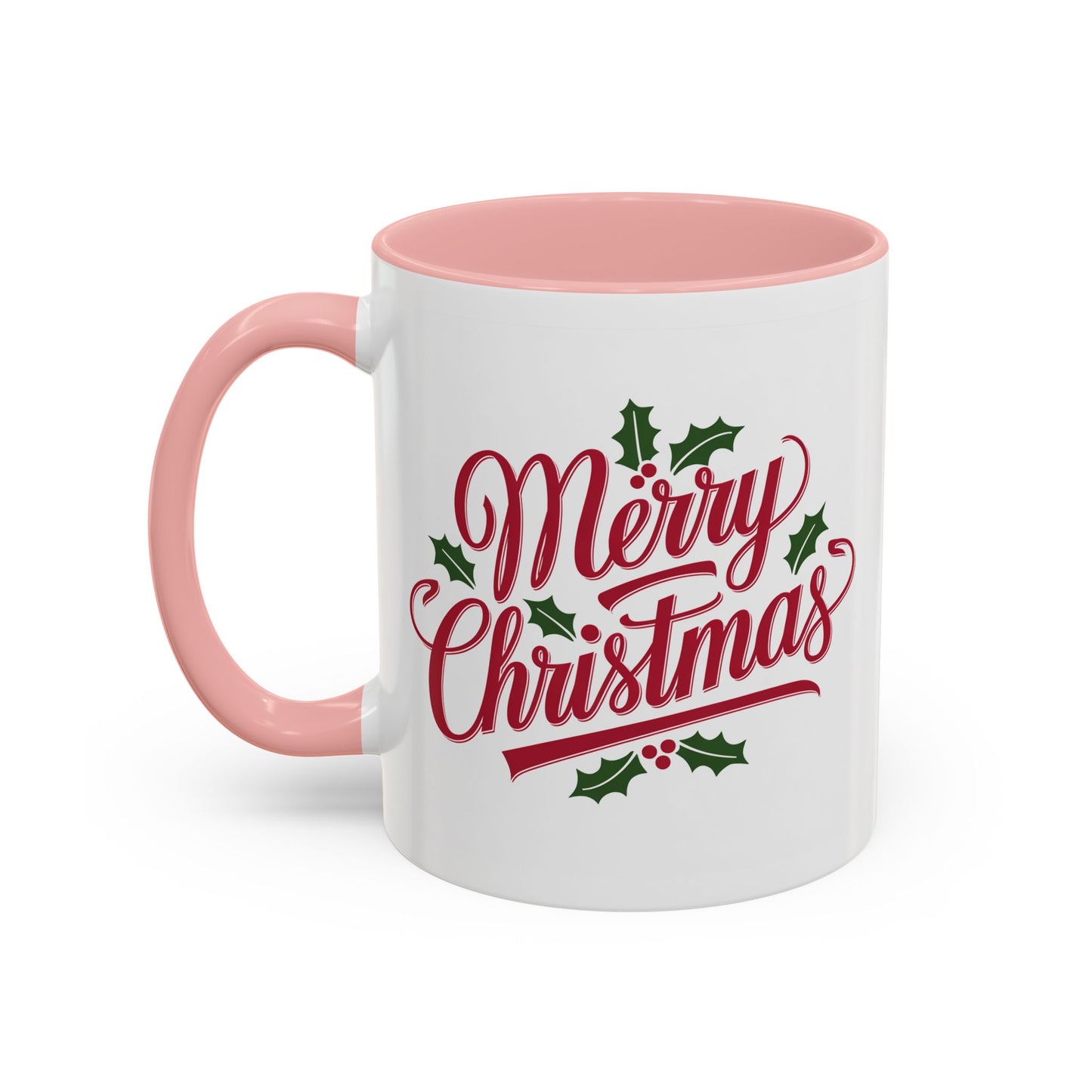 Christmas Mug - Merry Christmas Red Text Mistletoe