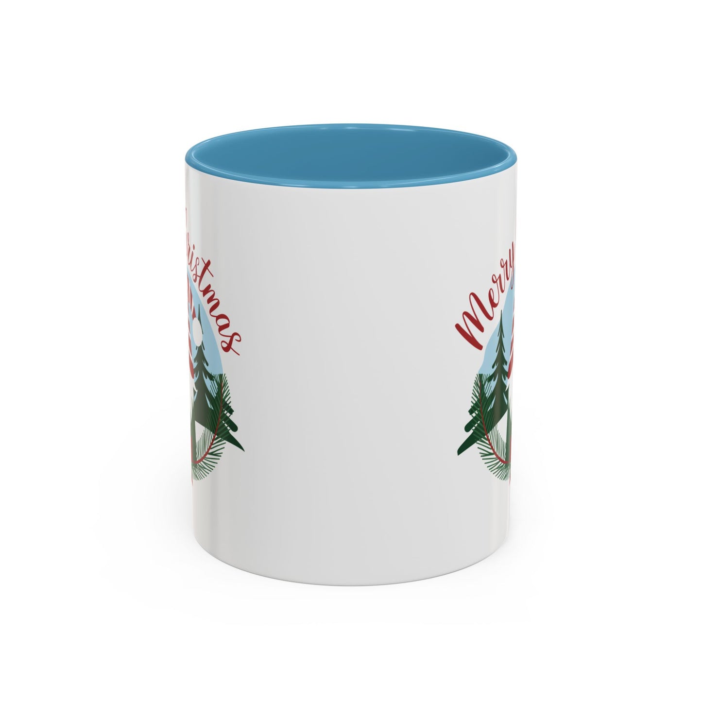 Christmas Mug - Merry Christmas Red Text Gnome Bow Tree
