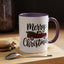 Christmas Mug - Merry Christmas Black Text Tartan Truck
