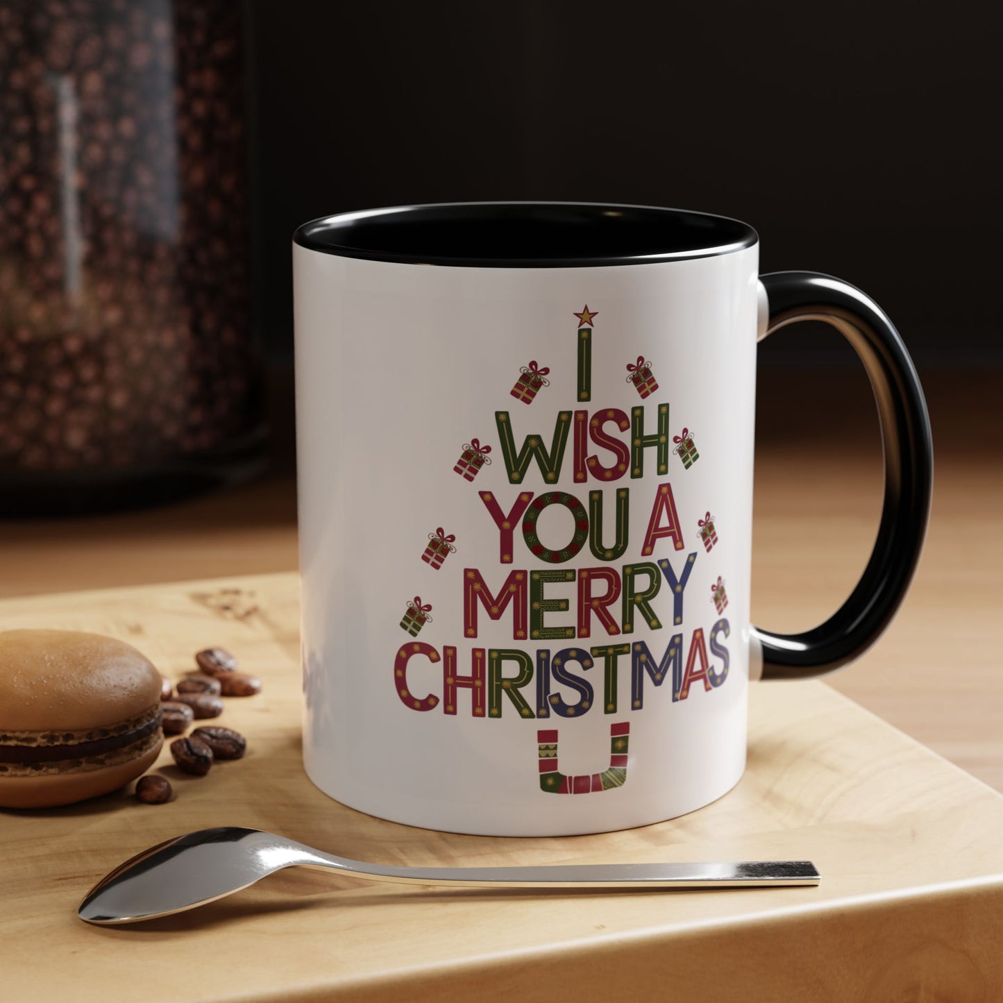 Christmas Mug - I Wish You a Merry Christmas Present Treee