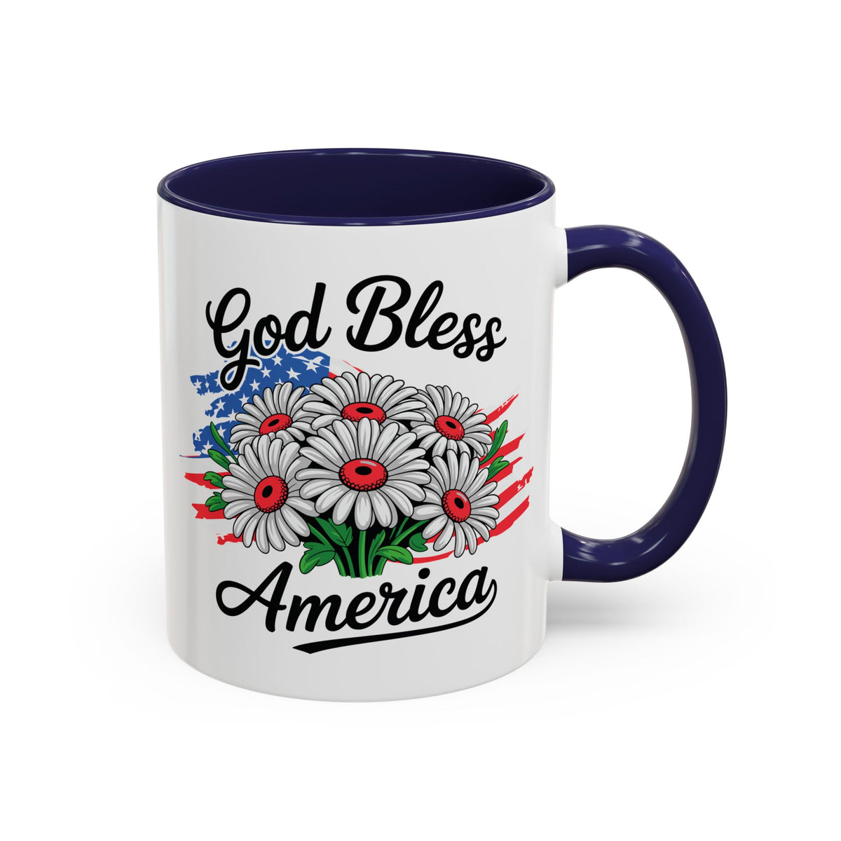 4th of July Mug - God Bless America Daisies