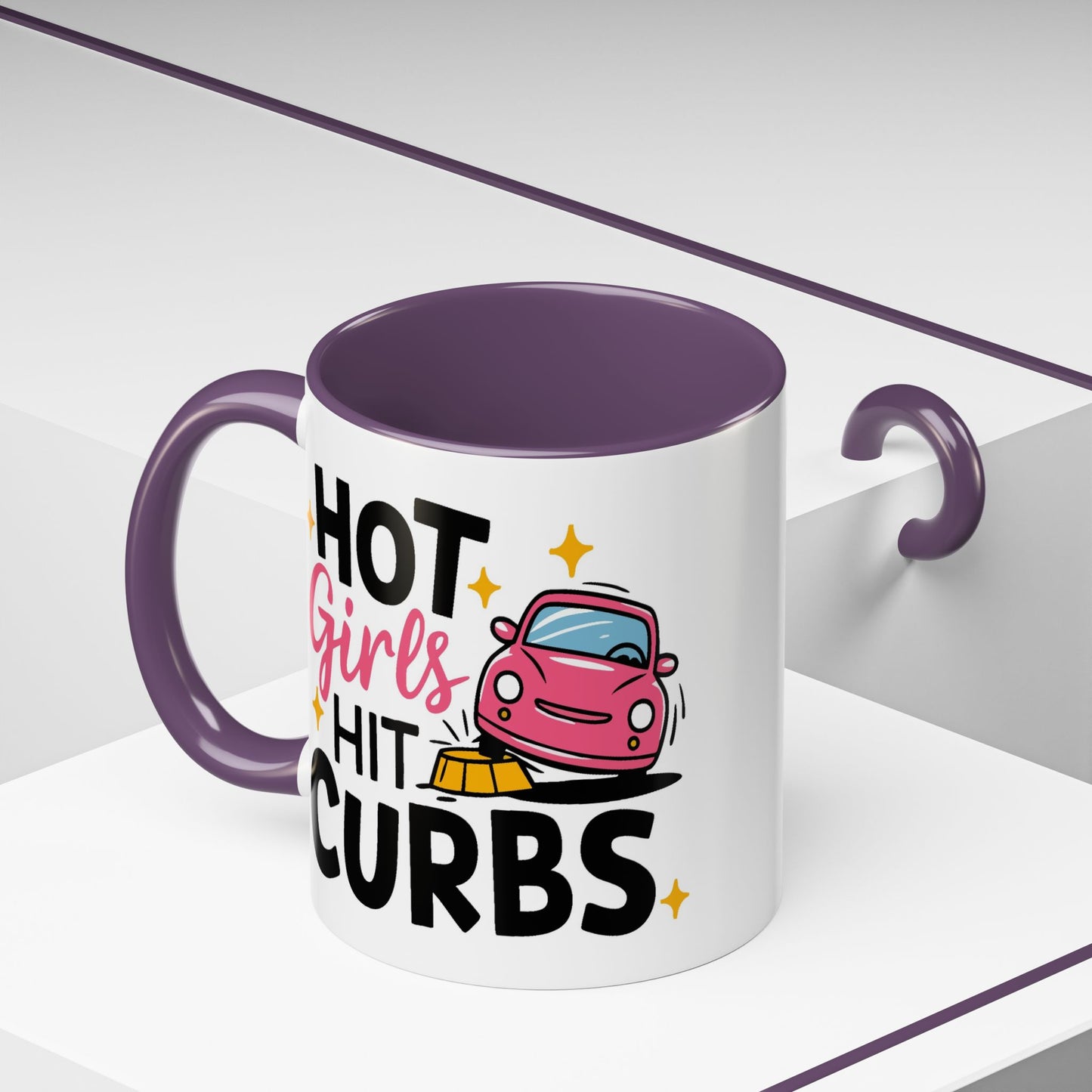 Humor Mug - Hot Girls Hit Curbs