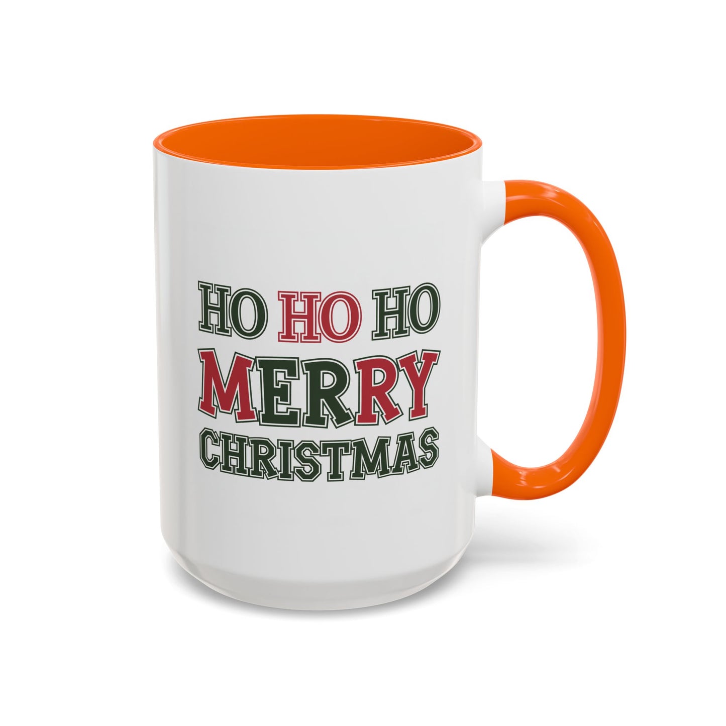 Christmas Mug - Ho Ho Ho Merry Christmas Green & Red Text 2