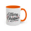 Christmas Mug - Merry Christmas Black Text Red Ornaments