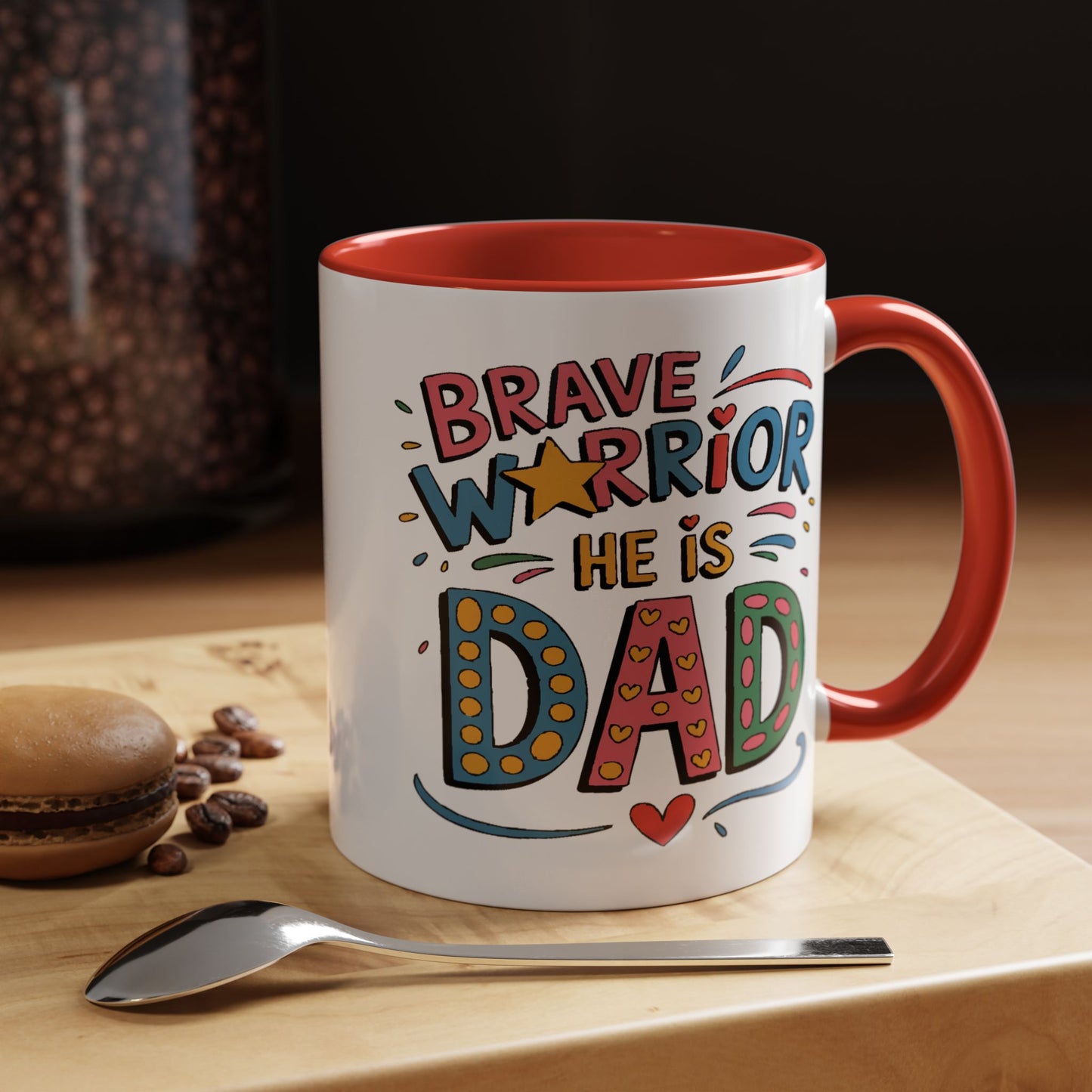 Father's Day Mug - Dad Brave Warrior
